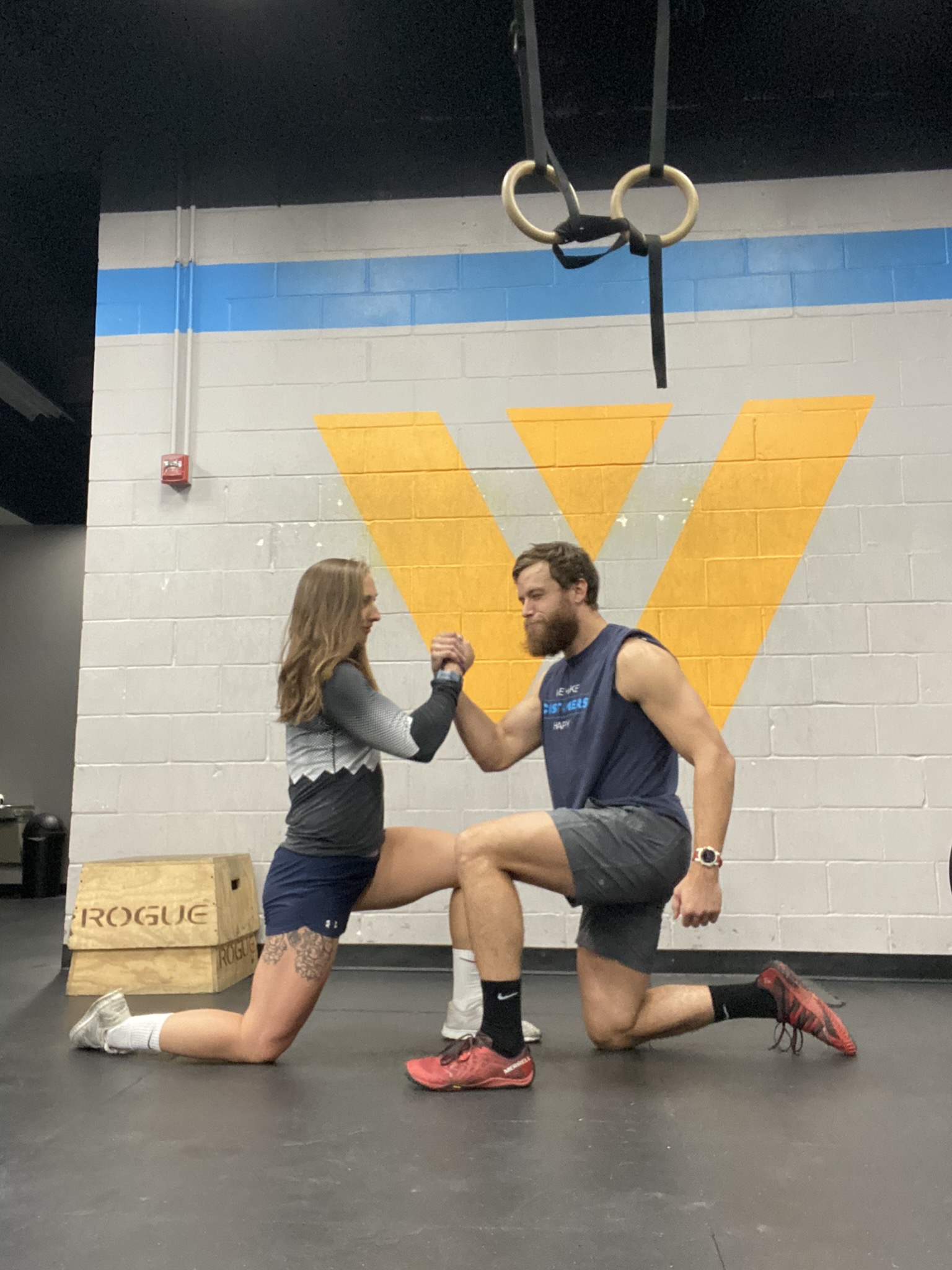 Haley and Dustin shaking hands
