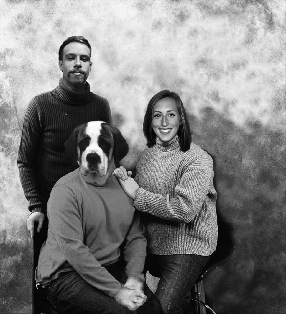 Haley, her boyfriend, and a photoshopped image of her dog