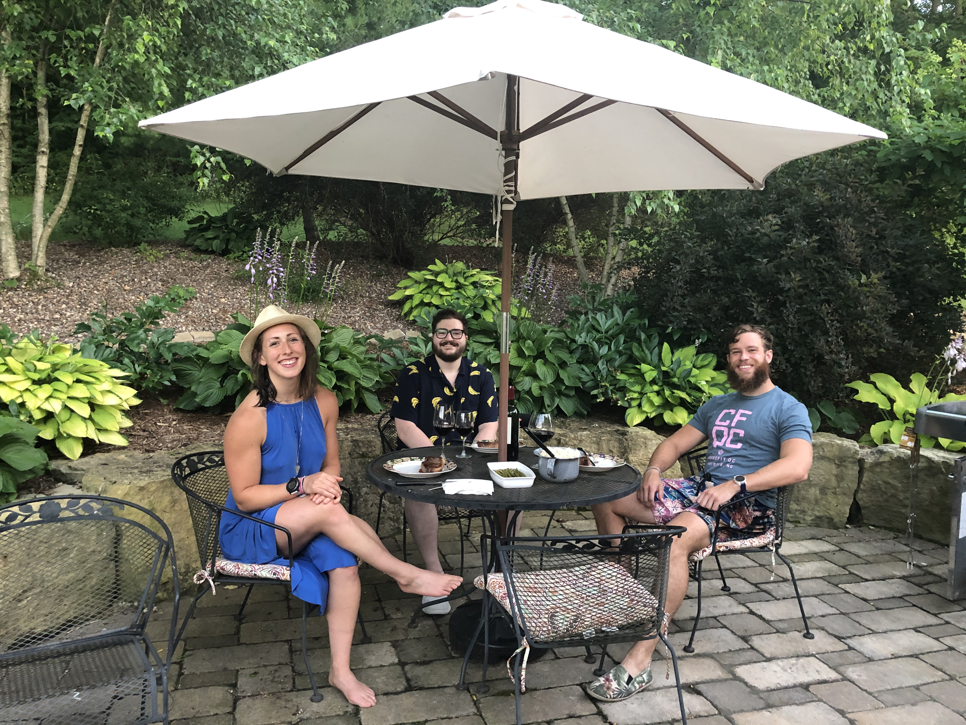 Haley and friends at dinner